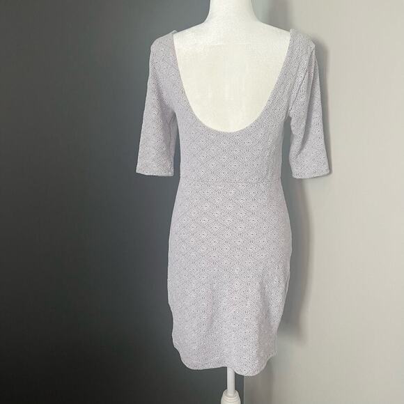 Free People Woman’s Stone Floral Scoop Back Bodycon Dress Elbow Sleeves-Size L - Picture 3 of 13